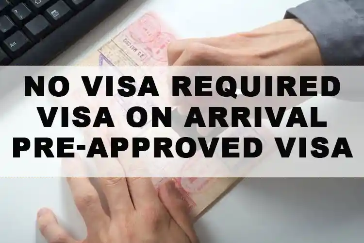 A knowledge infographic about visa-free entry, visa on arrival, and visa-required Chinese visa.