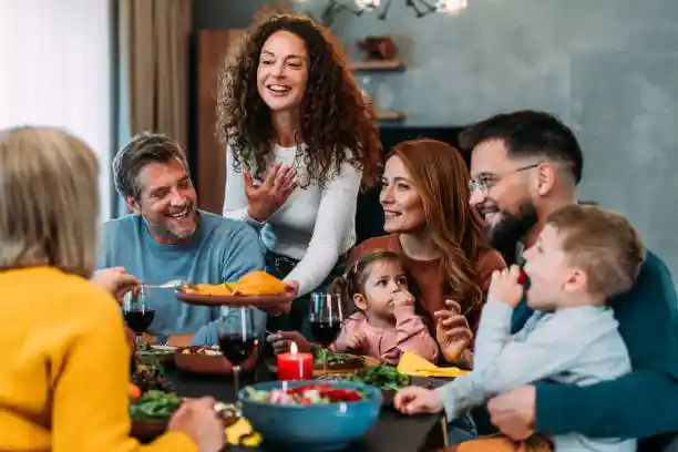 The family was happily enjoying their meal together because one of them had received their Chinese visa.