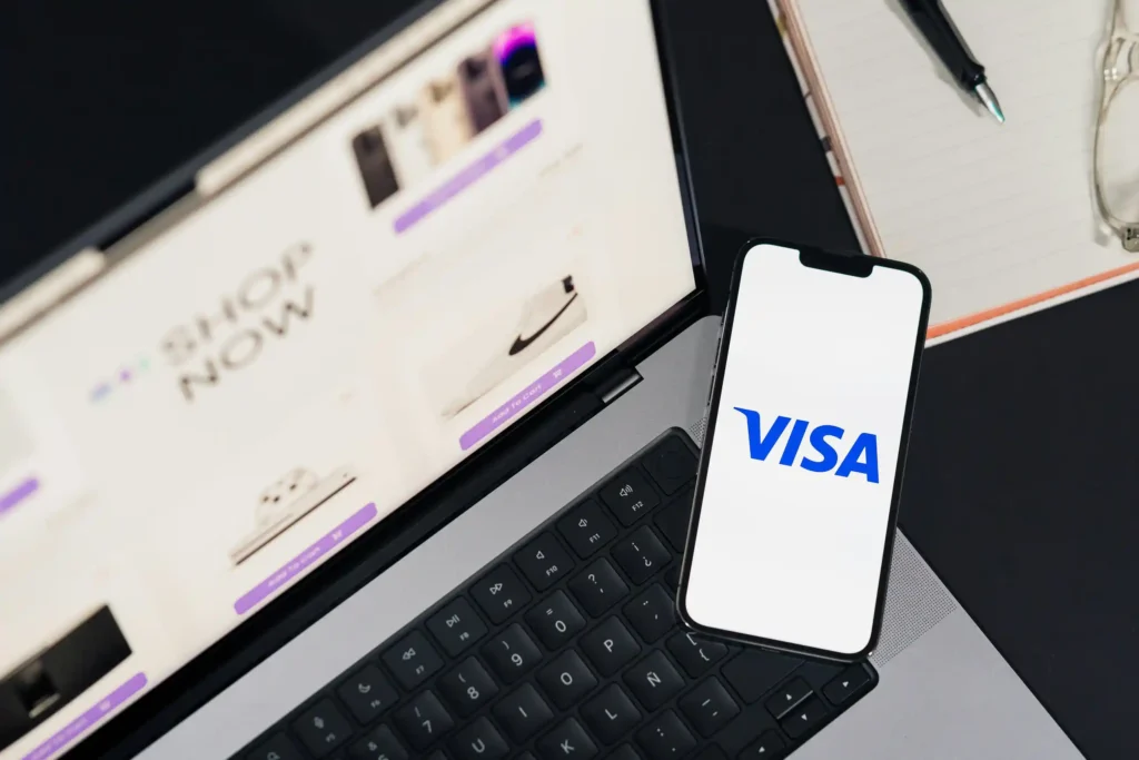 A first-time applicant was looking up China visa advices when submitting visa application; the word "visa" was on the phone.