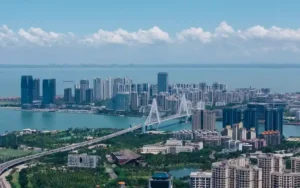 hainan, china view and some tall buildings