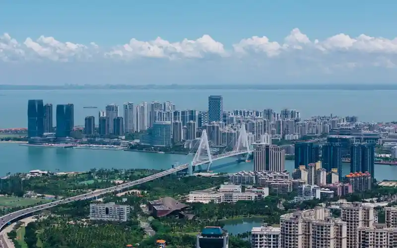 hainan, china view and some tall buildings