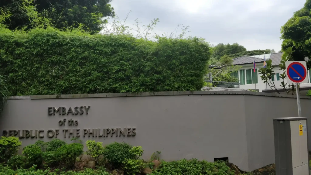 The exterior of the Philippine Embassy ​​and the Philippine Consulate.