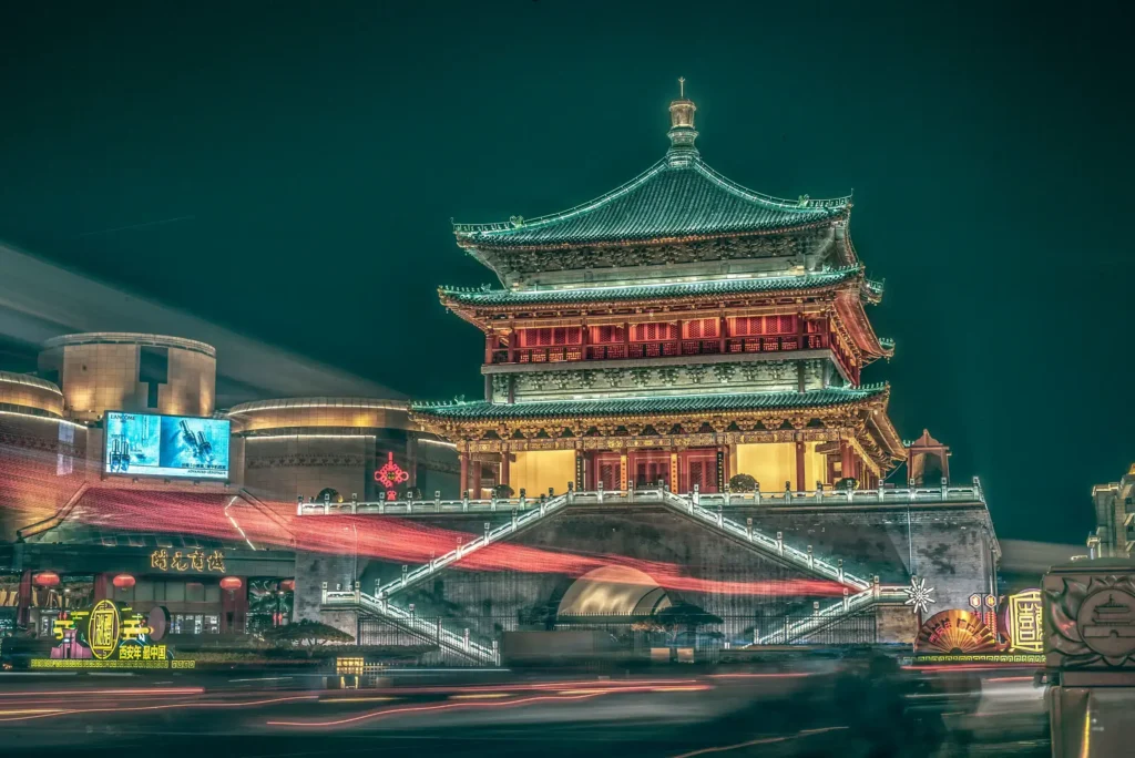 A beautiful view of the Xi'an City, hints at relevant recommendations in China travel guides.